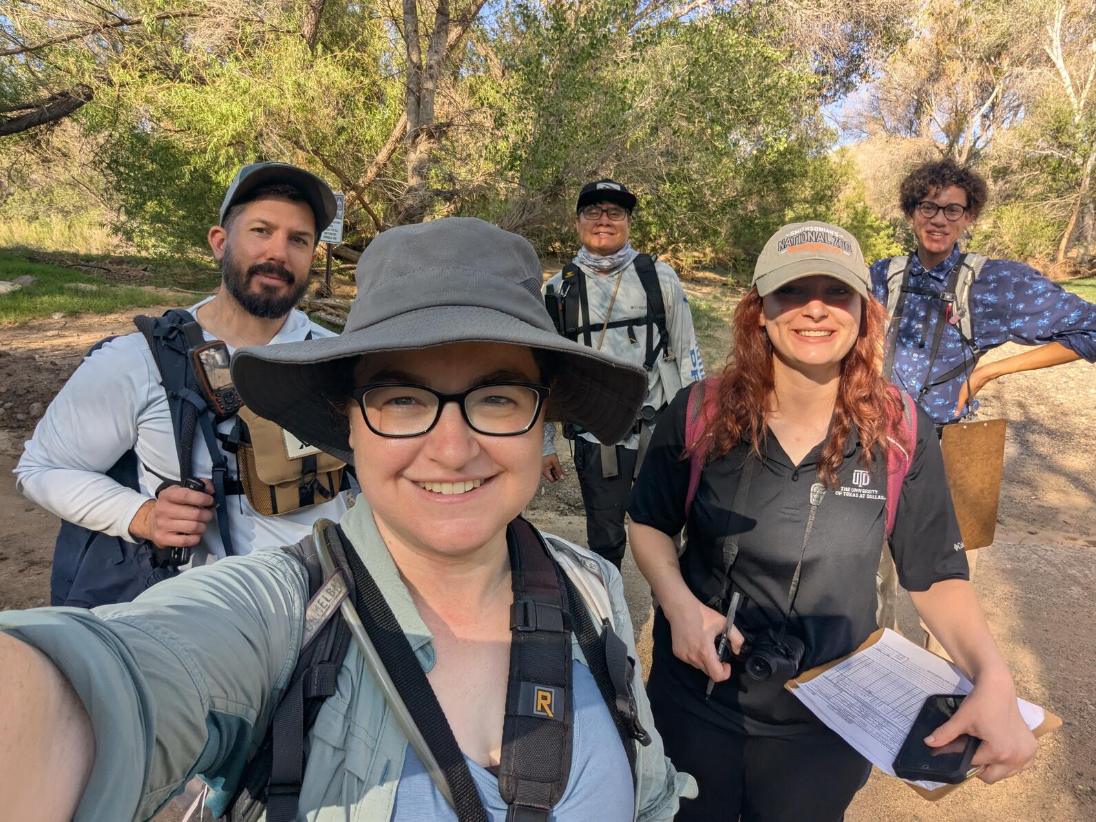 Interns at Western Yellow-billed Cuckoo survey Interns at Western Yellow-billed Cuckoo survey