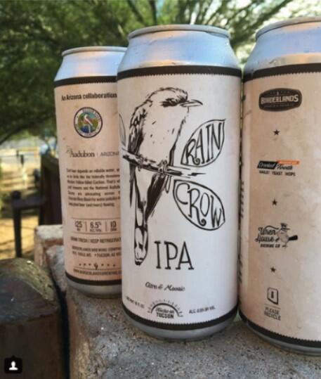 A can of Rain Crow IPA featuring the Western Yellow-billed Cuckoo and Audubon branding